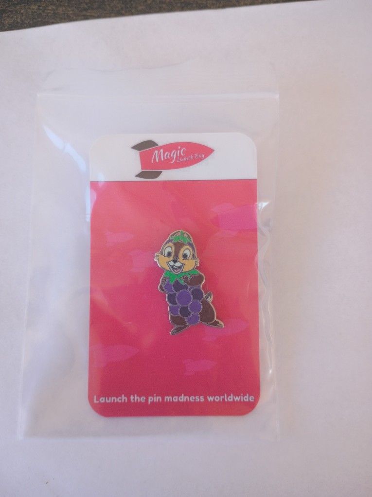 Disney Chip from Chip 'n Dale, dressed as a bunch of grapes pin