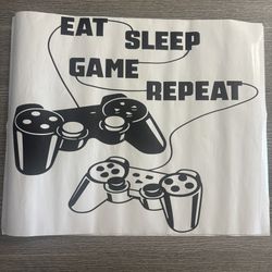 Wall Art Vinyl Decal EAT, Sleep, Game, Repeat Gamers Decor