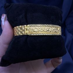 23K DRAGON BASKETWEAVE BRACELET