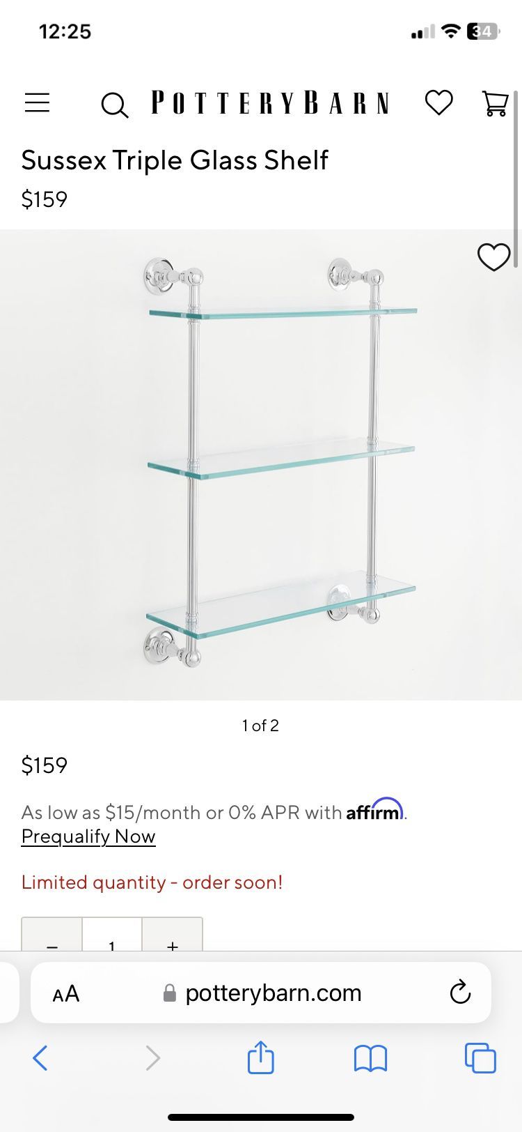 Sussex Triple Glass Shelf