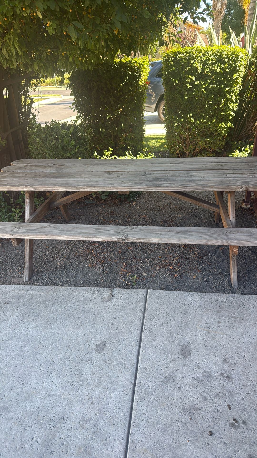 Old Wooden Table Bench