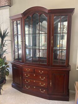 Vintage China Cabinet with lighting.