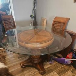 Real Wood Table + 4 Chairs