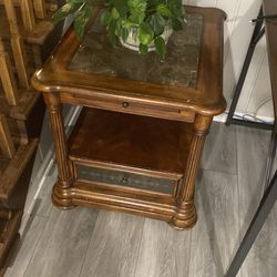 End table with marble top