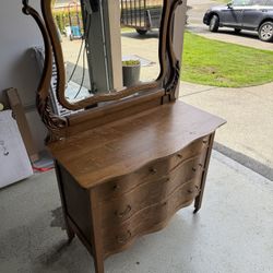 Antique Dresser With Mirror