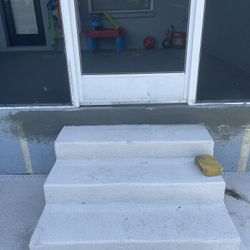 Concrete patio and Stucco