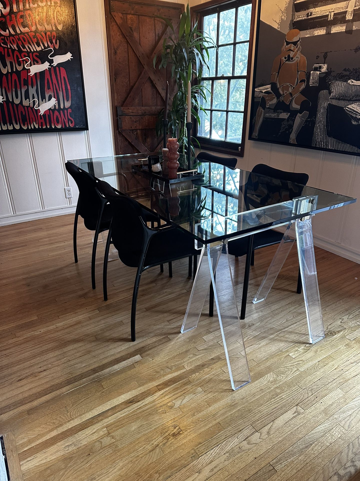 Vintage Acrylic And Glass Table