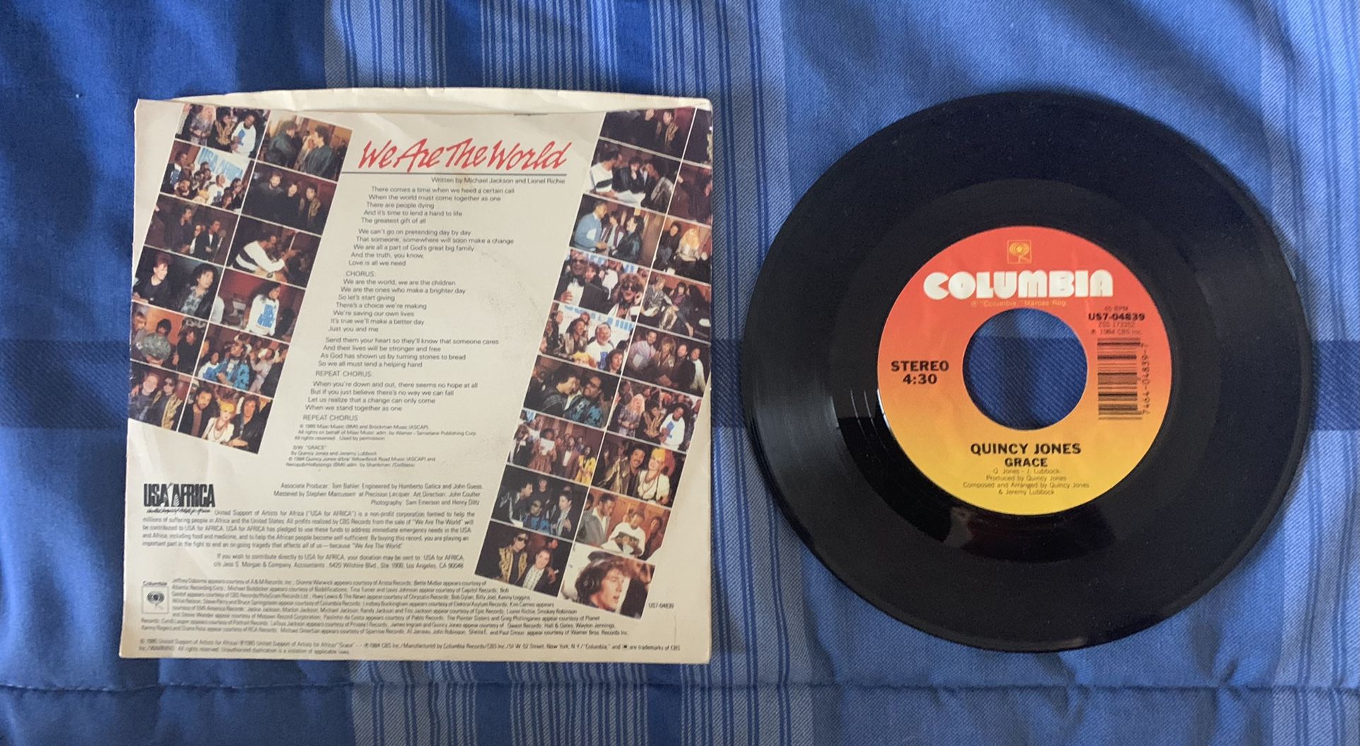 We Are The World 45 Inch Vinyl Single