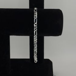 4.5 mm Solid 925 Sterling Silver Figaro Bracelet