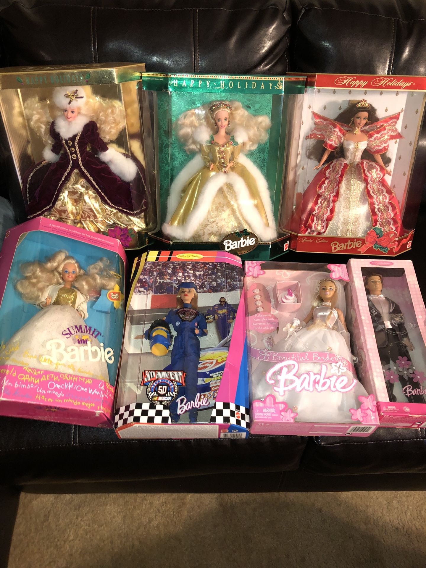 Barbie Dolls New In Box $15 Each - Holiday, Summit, NASCAR, Wedding