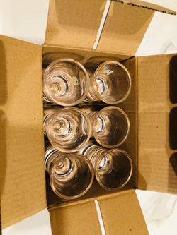 Six wine glasses