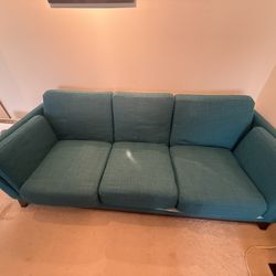 Teal Ceni sofa by Article (83” long)
