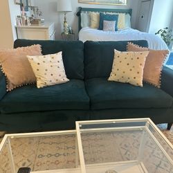 75” Teal Couch - FREE IF YOU CAN PICKUP ASAP
