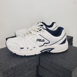 Fila Go The Distance Shoes Men Size 8.5 EEEE Sneakers 1HGW3008 White Blue