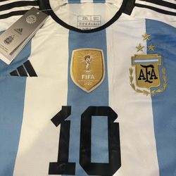 Argentina Home World Champion Messi Soccer Jersey 2022