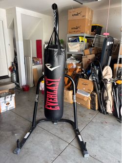 Everlast Bag and stand with MMA 4 oz gloves with Wrist Wraps