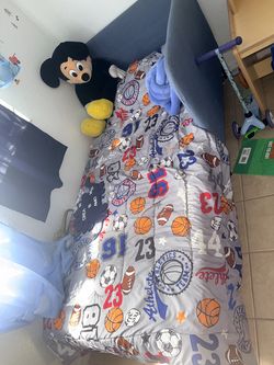 Twin bed and mattress