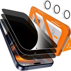 3 Pack Privacy Screen Protector for 17 Pro + 1 Set Camera Lens Protecor