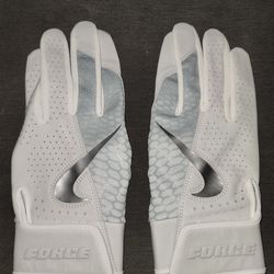 Brand New NIKE Force Elite Padded BASEBALL BATTING GLOVES Off White Grey Size Men Small