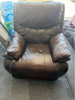 Brown Leather Recliner/Rocking Chair