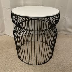 Crate & Barrel Spoke Marble End Table