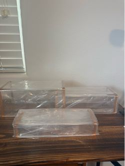 Clear Acrylic stand with gold trim