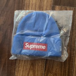 Supreme New Era Box Logo Beanie Blue