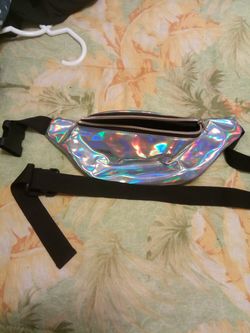 Silver with shiny other colors fanny pack