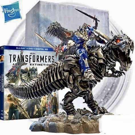 *TRANSFORMERS* 2014 Hasbro Transformers Age Of Extinction (TF4) Limited Edition Collector’s Set w/ Blu-ray + Statue - Optimus Prime & Grimlock -NEW