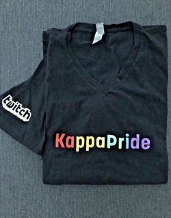 Afrikaanse Comorama Oogverblindend TWITCH KAPPA PRIDE Limited Edition Black with Rainbow Lettering V-Neck T- Shirt for Sale in San Francisco, CA - OfferUp