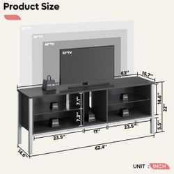 Bestier Gaming Entertainment Center for 65+ Inch TV with LED Lights & Adjustable Glass Shelves