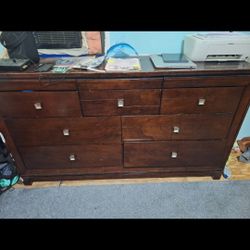 7 Drawer Dark Brown Dresser 