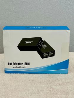 USB 2.0 Extender over Ethernet Cat6 - 120m with 4-Port Hub