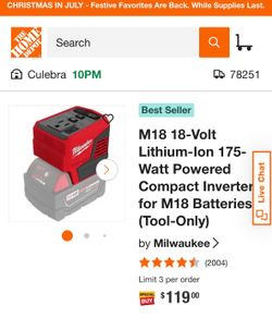 Milwaukee M18 top off inverter