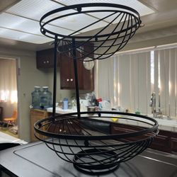 2-Tier Metal Fruit Basket Stand – Kitchen Counter Organizer