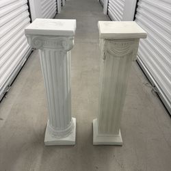 Two Tall Pedestal Columns (35” Tall)