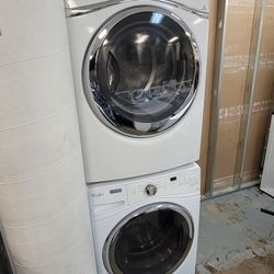Whirlpool Front Loading Washer And Stackable Gas Dryer Set 