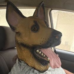 Realistic Dog Halloween Mask German Shepherd 