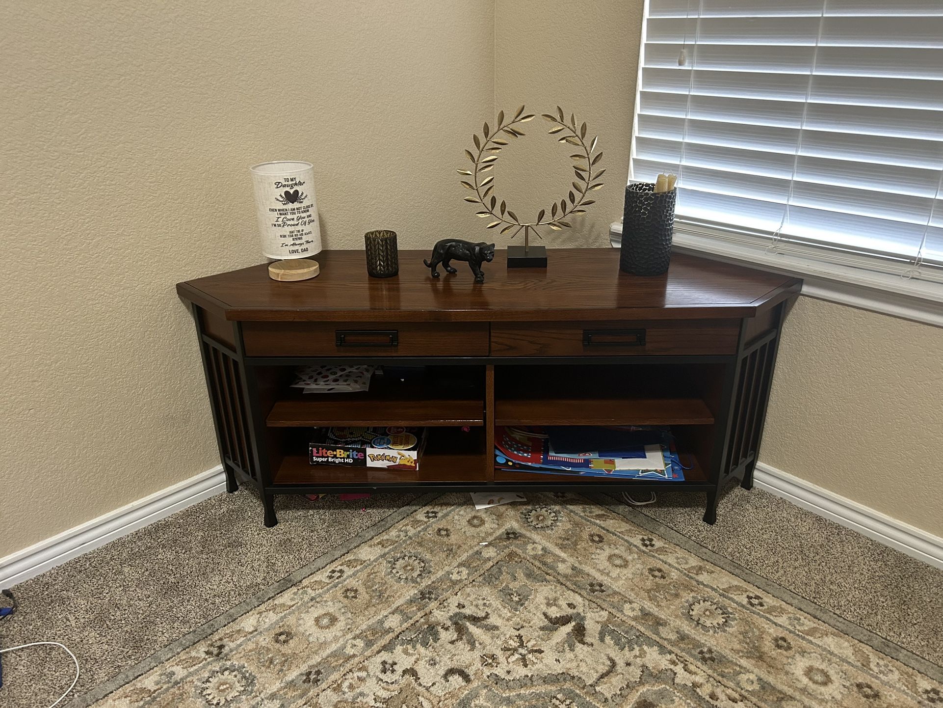 Wooden Corner T.V. Stand 