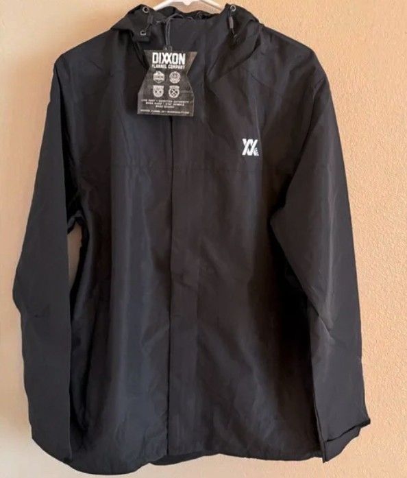DIXXON NWT Solid Black Form & Function Windbreaker Jacket size Large