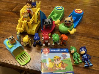 Paw patrol pj masks bingo and rolly toy lot