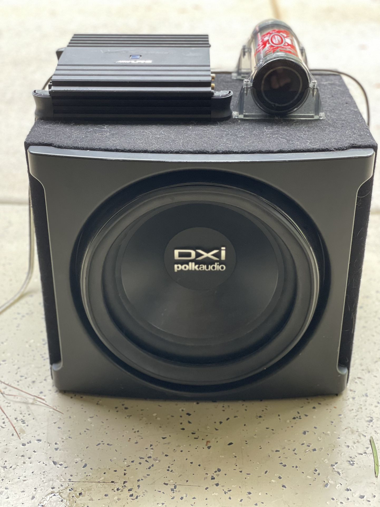 12” Subwoofer with amp and capacitor