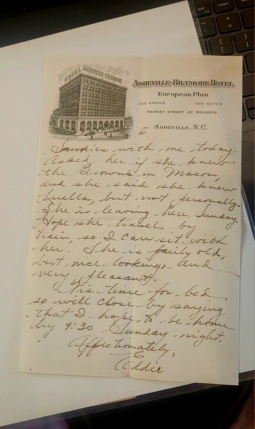 1942 Asheville To Charleston Re: Travel Content