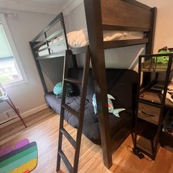 Heavy Duty Bunk Bed And Queen Futon Couch