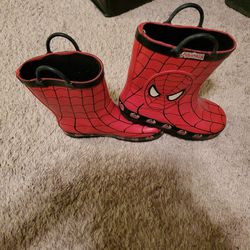 Red Spiderman Rain Boots Sz Med 11/12