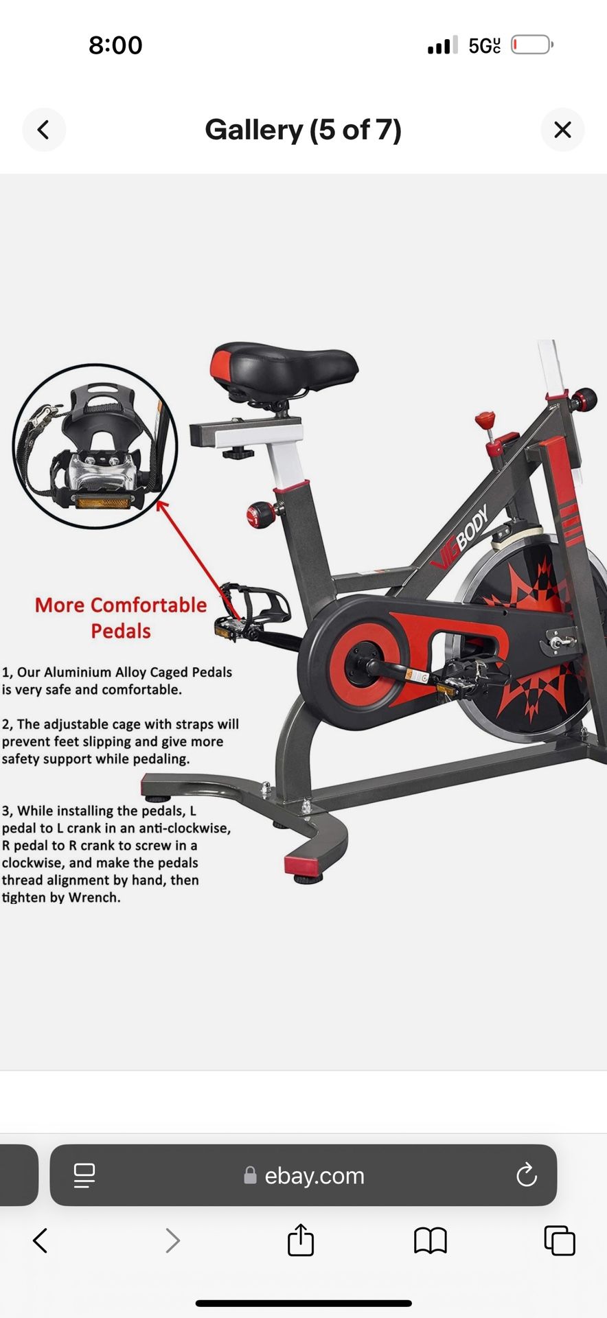 Lightly Used! In Great Condition! VIGBODY Exercise Bike Indoor Cycling Bicycle Stationary Bike Cardio Workout Mac! Modern Design!