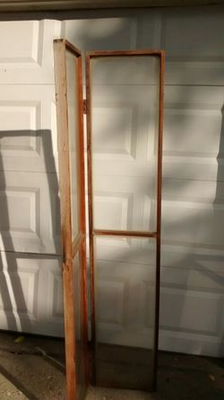 Brown wooden 2#panel Glass divider
