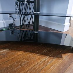 TV Stand Made Of Glass and Metal with Free TV