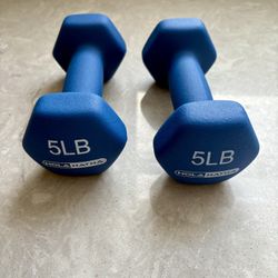 HolaHatha 5 pound Neoprene Dumbbell Set