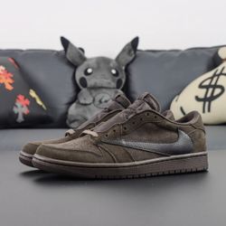 Four pairs Nike Travis Scott x Air Jordan 1 Low OG Velvet Brown